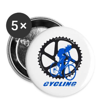 Cycling - Lot de 5 grands badges (56 mm) - blanc - Devant