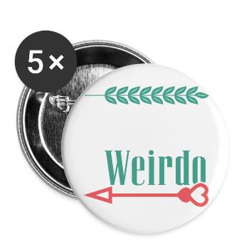 er ist mein verrückter paare - Buttons groß 56 mm (5er Pack) - Weiß - Vorne