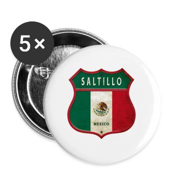 Design des armoiries de Saltillo Mexico - Lot de 5 grands badges (56 mm) - blanc - Devant