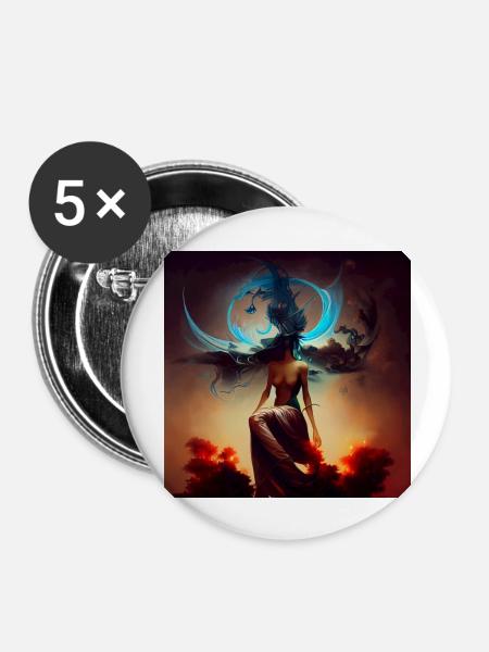 ARTWORK SPIRITUAL _04 - Buttons groß 56 mm (5er Pack) - Weiß