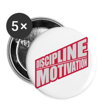 discipline over motivation quote - Buttons large 2.2''/56 mm (5-pack) - white - Front