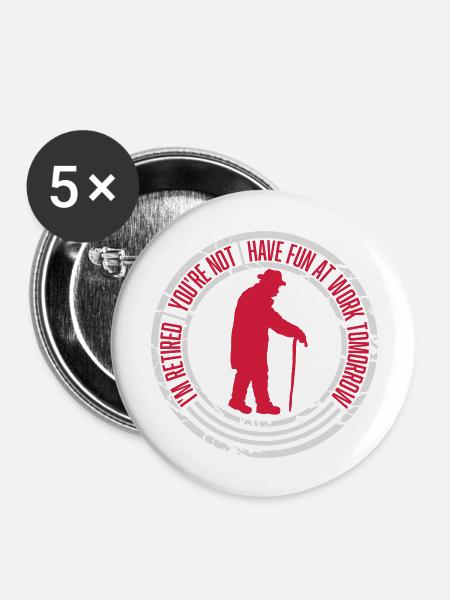 have fun at work - Buttons groß 56 mm (5er Pack) - Weiß