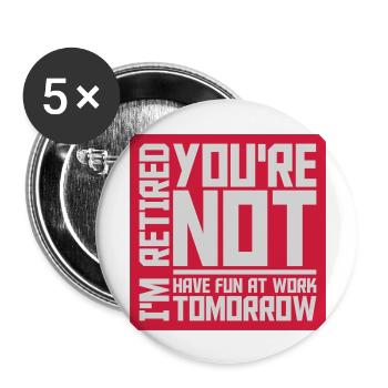 have fun at work - Buttons large 2.2''/56 mm (5-pack) - white - Front
