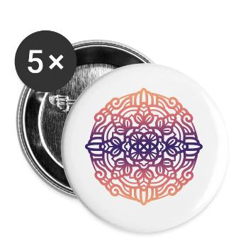 Mandala - Buttons large 2.2''/56 mm (5-pack) - white - Front