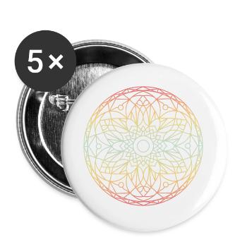 Mandala - Buttons large 2.2''/56 mm (5-pack) - white - Front
