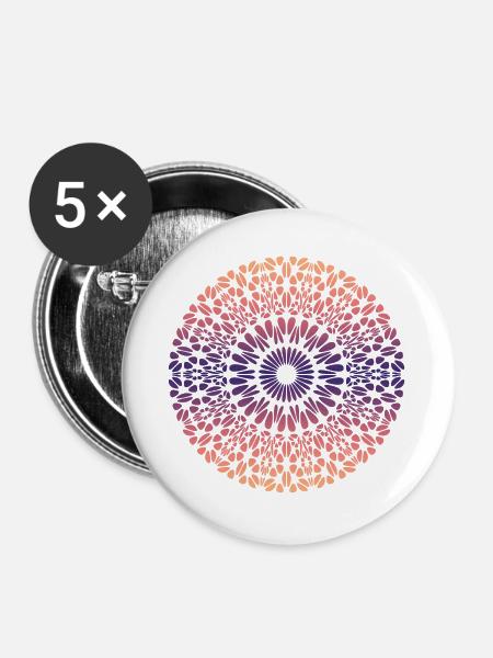 Mandala - Buttons groß 56 mm (5er Pack) - Weiß