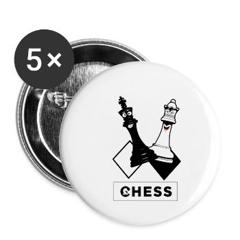Chess - Lot de 5 grands badges (56 mm) - blanc - Devant