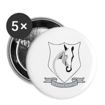 Equitation - Lot de 5 grands badges (56 mm) - blanc - Devant