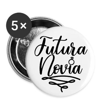 Futura Novia Girlfriend Engagement Wedding Gift - Buttons large 2.2''/56 mm (5-pack) - white - Front