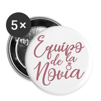 Equipo dela Novia Team Bride Wedding Bridesmaid - Buttons large 2.2''/56 mm (5-pack) - white - Front