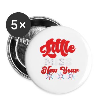 Little Miss New Year - Buttons large 2.2''/56 mm (5-pack) - white - Front