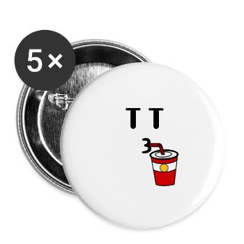 un gars qui boit - Lot de 5 grands badges (56 mm) - blanc - Devant