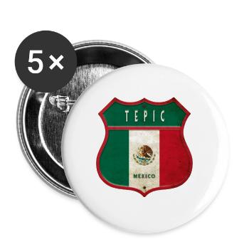 Tepic Mexiko Wappen Design - Buttons groß 56 mm (5er Pack) - Weiß - Vorne
