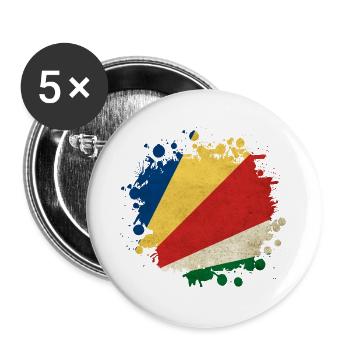 Design du drapeau des Seychelles Blob - Lot de 5 grands badges (56 mm) - blanc - Devant