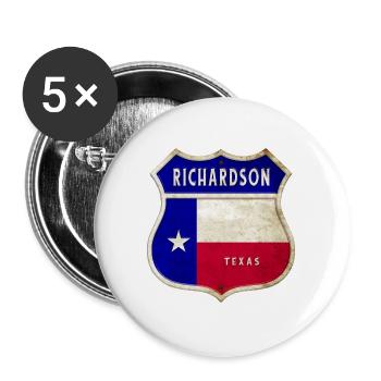 Richardson Texas Crest Flag Design - Buttons large 2.2''/56 mm (5-pack) - white - Front