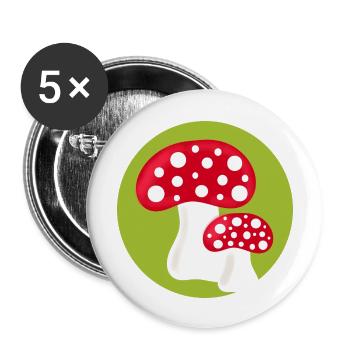 Toadstool, mushroom in the woods gift - Buttons large 2.2''/56 mm (5-pack) - white - Front