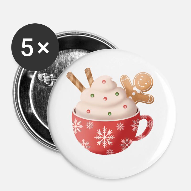 Christmas Cup - Buttons large 2.2''/56 mm (5-pack) - white