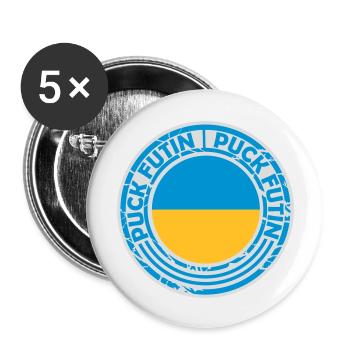 Conception du logo Puck Futin - Lot de 5 grands badges (56 mm) - blanc - Devant