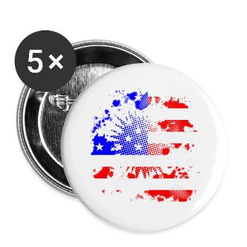 Halftone Grunge USA Flagge Hintergrund - Buttons groß 56 mm (5er Pack) - Weiß - Vorne