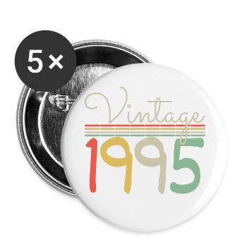 Jahrgang 1995 - Buttons groß 56 mm (5er Pack) - Weiß - Vorne
