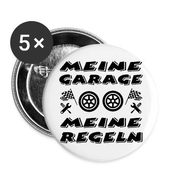 Garage - Buttons groß 56 mm (5er Pack) - Weiß - Vorne