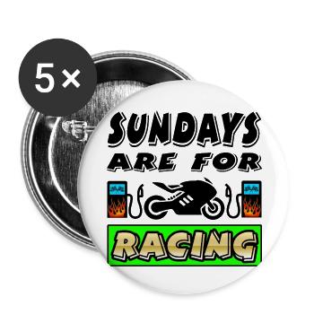 Motocyclette - Lot de 5 grands badges (56 mm) - blanc - Devant