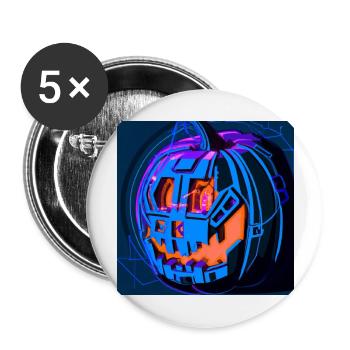 Halloween Kübis im Science-Fiction Stil - Buttons groß 56 mm (5er Pack) - Weiß - Vorne