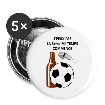 3 ème mi-temps - Lot de 5 grands badges (56 mm) - blanc - Devant