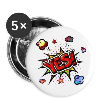 oui chante drôle pas de fille féminisme appliquer toujours - Lot de 5 grands badges (56 mm) - blanc - Devant