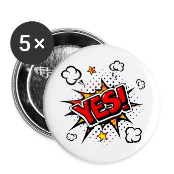 yes sing funny no girl feminism apply always - Buttons large 2.2''/56 mm (5-pack) - white - Front