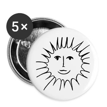 Sun Summer Watercolor Nature Beach Sky Vector 2 - Buttons large 2.2''/56 mm (5-pack) - white - Front