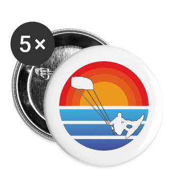 Kitesurfer Windsurfer Surfen Windsurfing Geschenk - Buttons groß 56 mm (5er Pack) - Weiß - Vorne