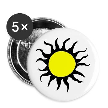 Sun Summer Watercolor Nature Beach Sky Vector 6 - Buttons large 2.2''/56 mm (5-pack) - white - Front