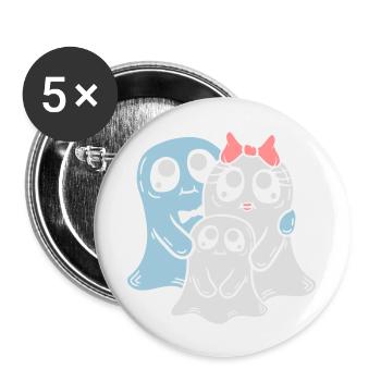 Couple Parents Fantômes Enfant - Lot de 5 grands badges (56 mm) - blanc - Devant