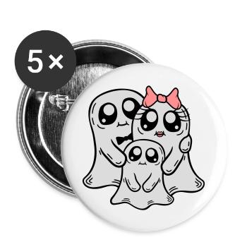 Enfant Parents Fantômes Couple - Lot de 5 grands badges (56 mm) - blanc - Devant