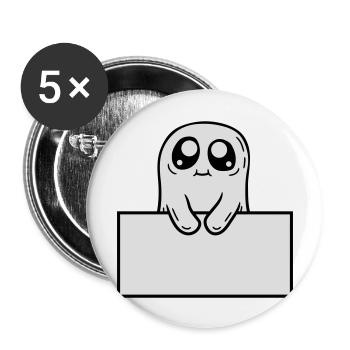 Ghost Shows Shield Cartoon - Buttons large 2.2''/56 mm (5-pack) - white - Front