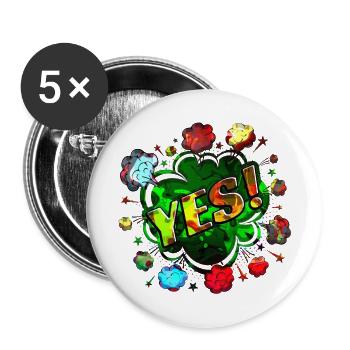 oui chante drôle pas de fille féminisme appliquer toujours - Lot de 5 grands badges (56 mm) - blanc - Devant