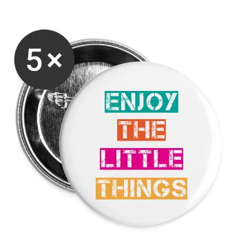Enjoy - Buttons groß 56 mm (5er Pack) - Weiß - Vorne