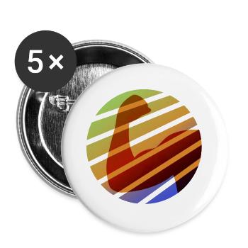 Invincible - Muscles - strong - colorful - Buttons large 2.2''/56 mm (5-pack) - white - Front