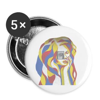 Mrs. Abstrakt - Buttons large 2.2''/56 mm (5-pack) - white - Front