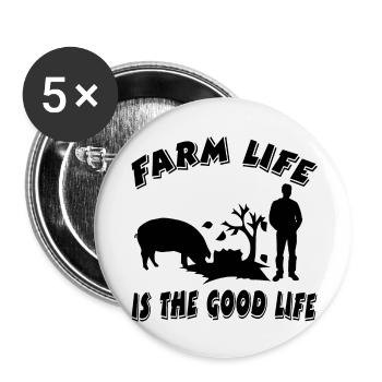 Farm - Buttons large 2.2''/56 mm (5-pack) - white - Front