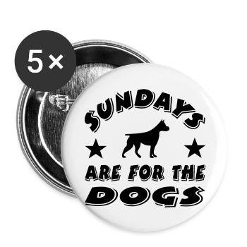 Canine - Lot de 5 grands badges (56 mm) - blanc - Devant