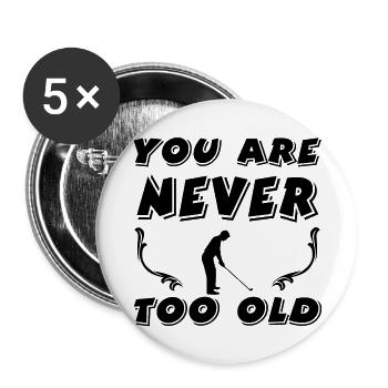 Golfe - Lot de 5 grands badges (56 mm) - blanc - Devant