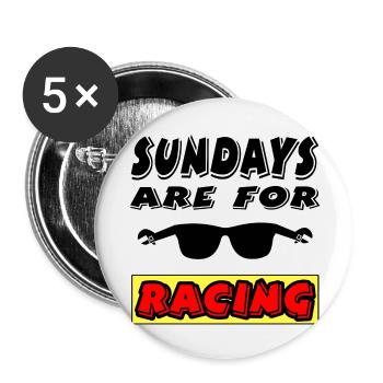 Voiture - Lot de 5 grands badges (56 mm) - blanc - Devant