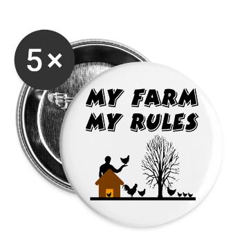 Farm - Buttons large 2.2''/56 mm (5-pack) - white - Front
