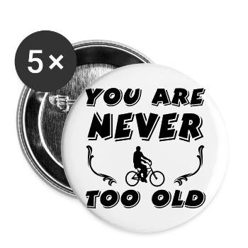 Bicyclette - Lot de 5 grands badges (56 mm) - blanc - Devant