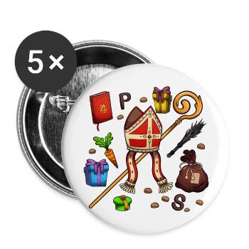 Saint Nicholas Elements - Buttons large 2.2''/56 mm (5-pack) - white - Front