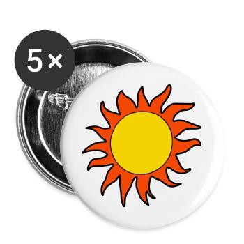 Sonne Sommer Aquarell Natur Strand Himmel Vektor - Buttons groß 56 mm (5er Pack) - Weiß - Vorne