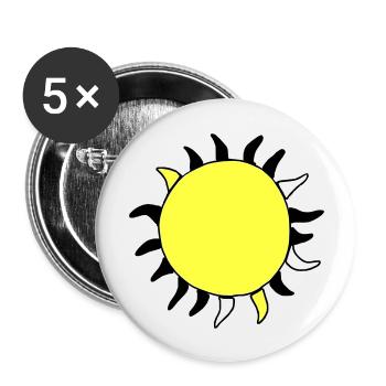 Sun Summer Watercolor Nature Beach Sky Vector - Buttons large 2.2''/56 mm (5-pack) - white - Front