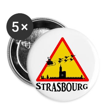 Strasbourg Alsace Noël - Buttons large 2.2''/56 mm (5-pack) - white - Front